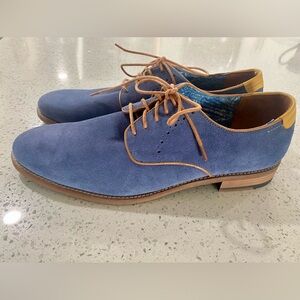 Johnston & Murphy men’s 10.5 Milliken 20-5817 Blue Oxford Shoes Brown Laces.